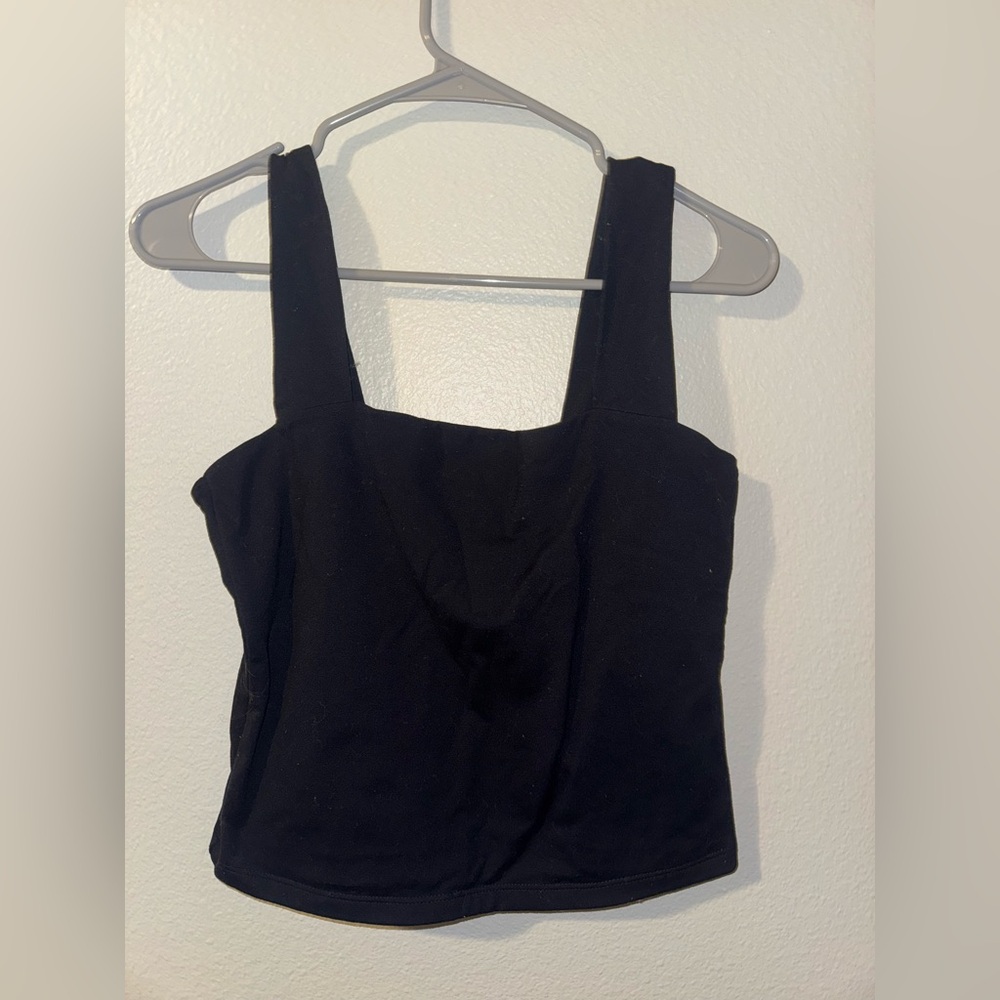 Abercrombie & Fitch Black Square-Neck Crop Tank